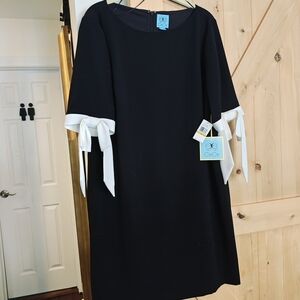 CeCe Women's Black Dress with White bows